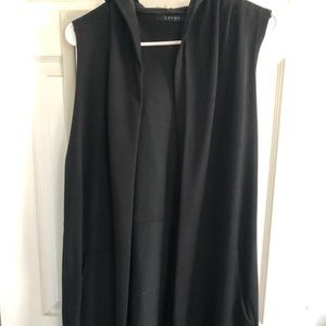Cyrus black long vest with hood! Sz 1X